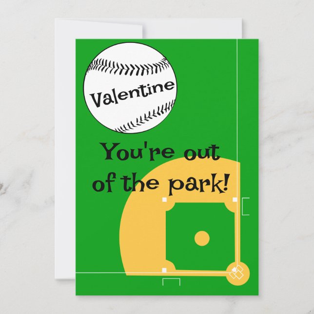 Baseball Kids Classroom Valentine Holiday Card (Front)