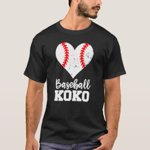 Baseball Koko Baseball Heart Grandma Koko T-Shirt