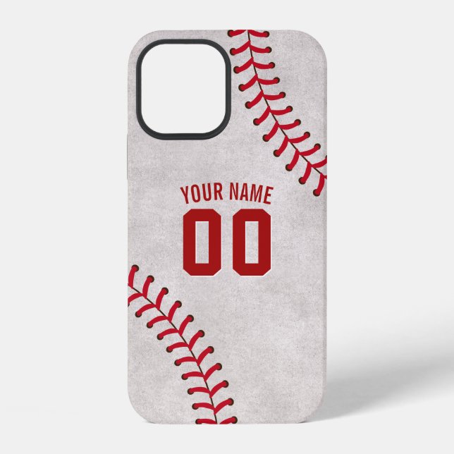 Baseball Lace Sport Theme Custom Name iPhone Case (Back)