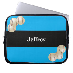 Baseball Laptop Computer Sleeve, Blue & Black Sleeve