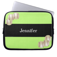 Baseball Laptop Computer Sleeve, Kiwi & Black