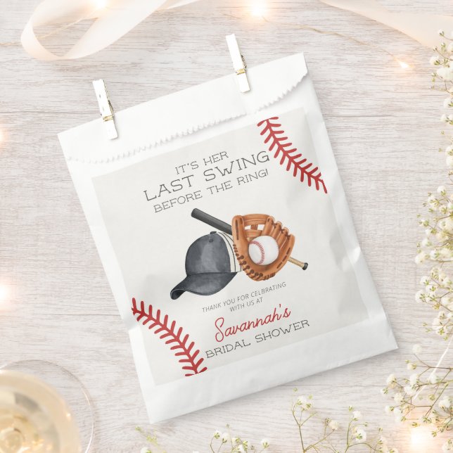 Baseball Last Swing Before The Ring Bridal Shower Favour Bag (Clipped)