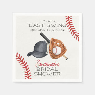 Baseball Last Swing Before The Ring Bridal Shower Napkin