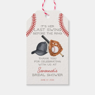 Baseball Last Swing Bridal Shower Favor Gift Tags