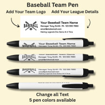 Baseball League Team - Add your own details & Logo