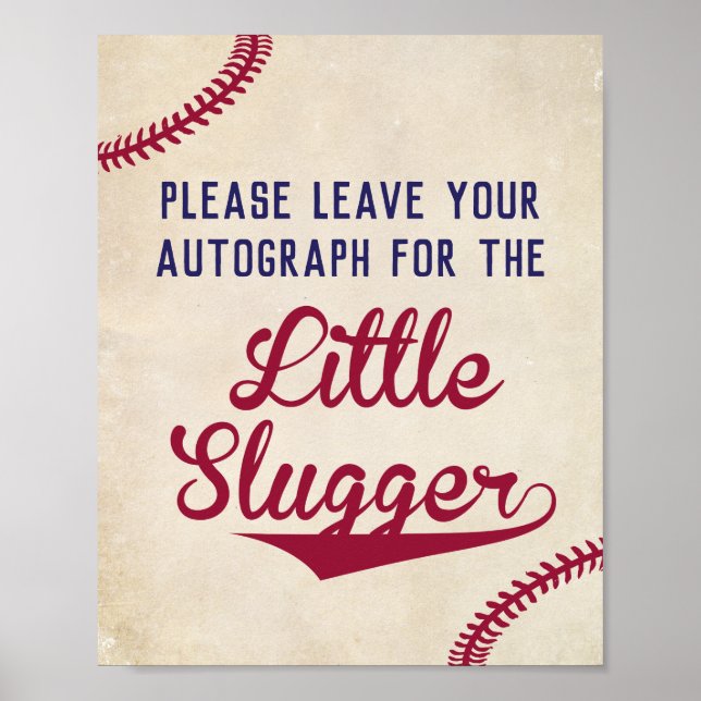 Baseball Leave Your Autograph for Little Slugger Poster (Front)
