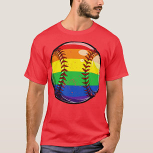 Baseball LGBT Gay Pride for Men Women Boys Girls T-Shirt