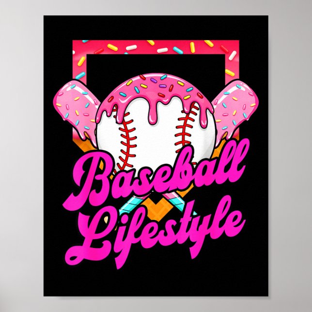 Baseball Life Lifestyle Home Plate Ice Cream Drip  Poster (Front)