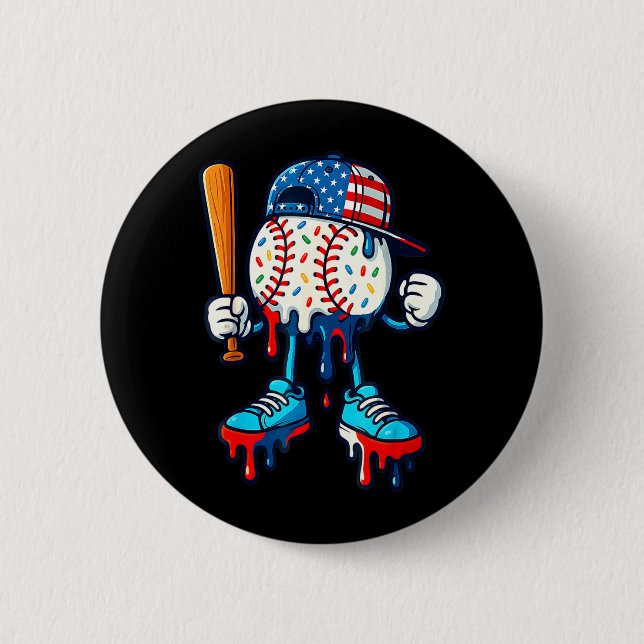 Baseball Life Style 101 Apparel Youth Drip 2 Inch Round Button (Front)