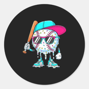 Baseball Life Style 101 Apparel Youth Drip Basebal Classic Round Sticker