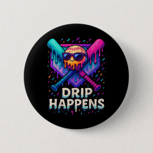 Baseball Lifestyle 101 Apparel Youth Baseball Drip 2 Inch Round Button