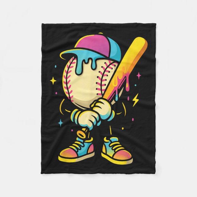 Baseball Lifestyle 101 Apparel Youth Baseball Drip Fleece Blanket (Front)