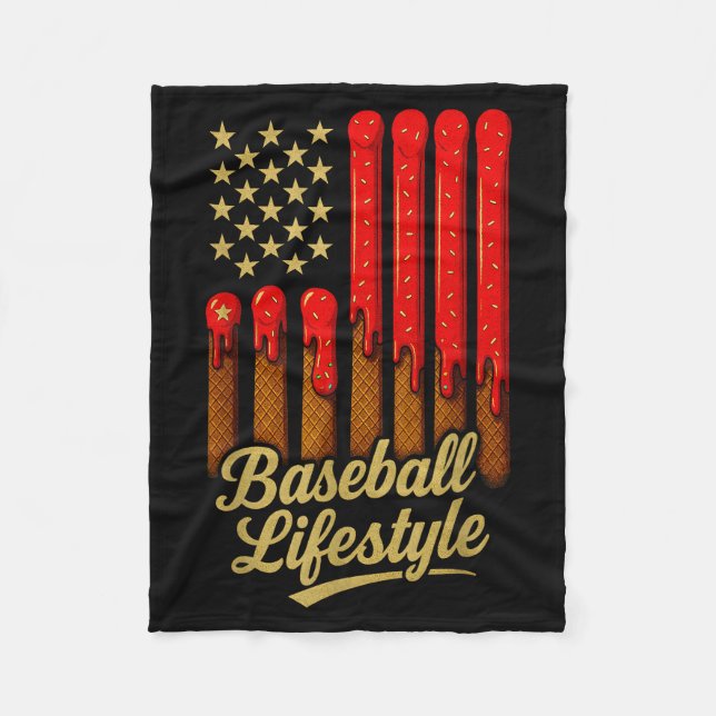 Baseball Lifestyle 101 Apparel Youth Baseball Drip Fleece Blanket (Front)