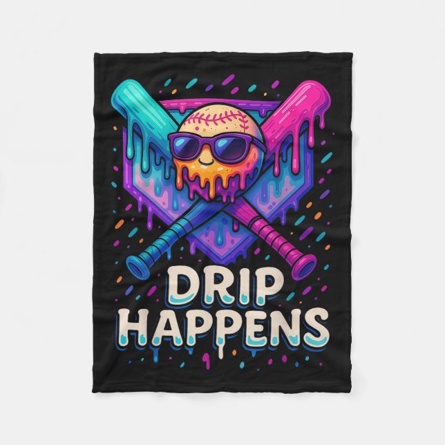 Baseball Lifestyle 101 Apparel Youth Baseball Drip Fleece Blanket (Front)