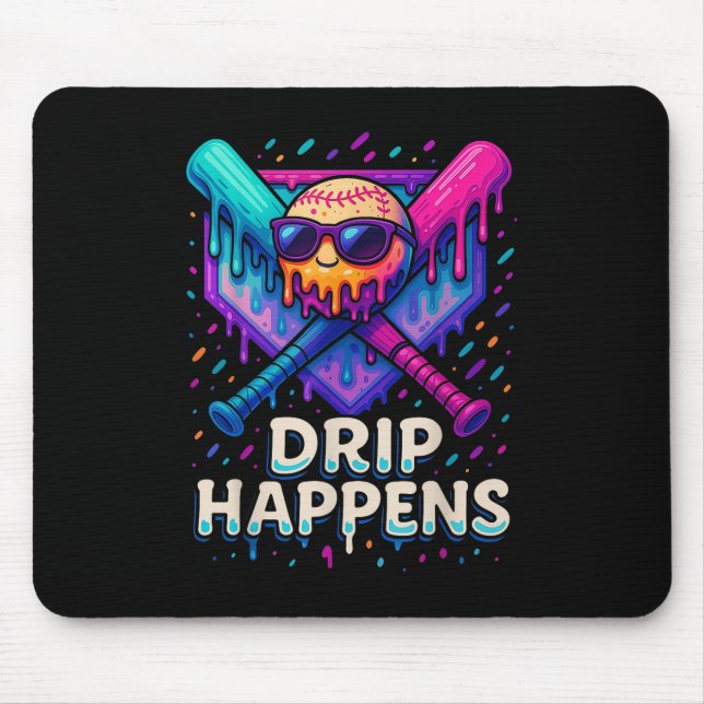 Baseball Lifestyle 101 Apparel Youth Baseball Drip Mouse Pad (Front)
