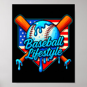 Baseball Lifestyle 101 Apparel Youth Baseball Drip Poster