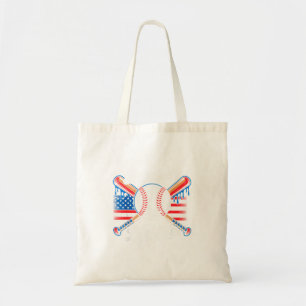 Baseball Lifestyle Aamerican Flag Usa Patriotic Tote Bag