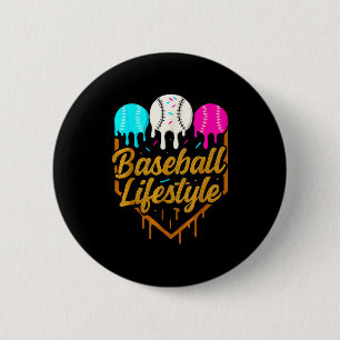 Baseball Lifestyle, Baseball Drip Icecream  2 Inch Round Button