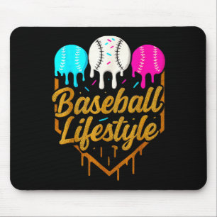 Baseball Lifestyle, Baseball Drip Icecream  Mouse Pad