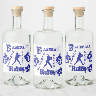 Baseball Liquor Bottle Label