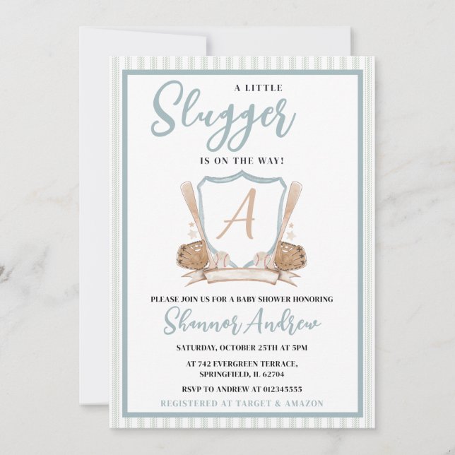 Baseball Little All Star Sports Shower Invitation (Front)