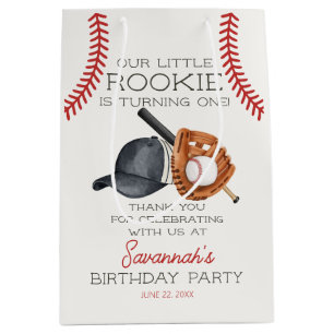Baseball Little Rookie Home Run Birthday Favour Medium Gift Bag