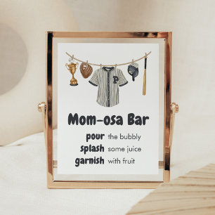 Baseball Little Slugger Baby Shower Mom Osa Bar Poster