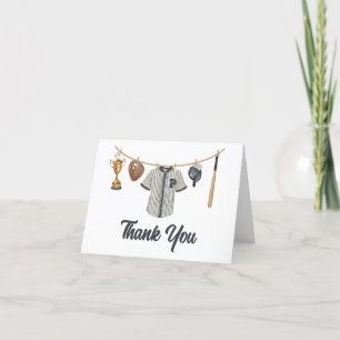 Baseball Little Slugger Baby Shower Thank You Card