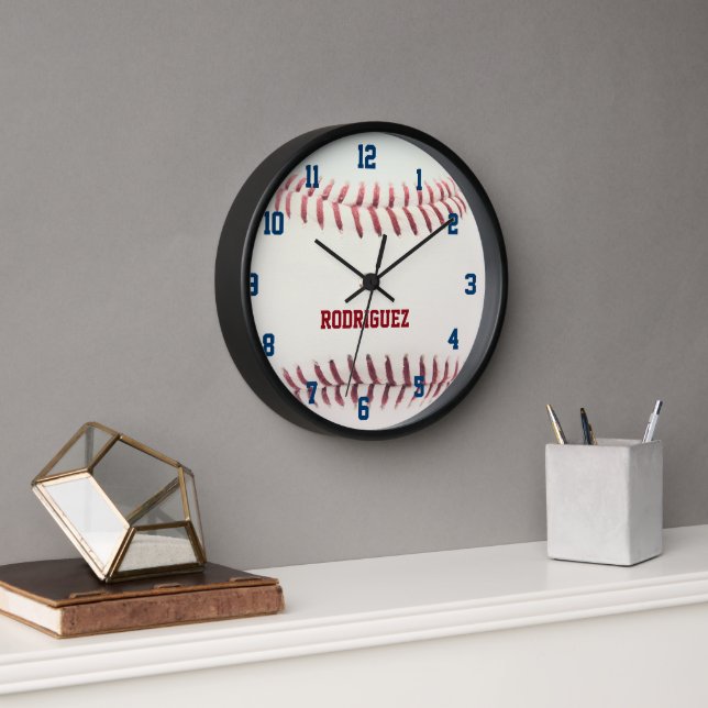 Baseball Look Personalized Wall Clock (Office)