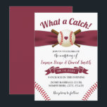 Baseball Love Burgundy Red Ribbon Sports Wedding Invitation<br><div class="desc">Baseball Love Burgundy Red Ribbon Sports Wedding invitations.</div>