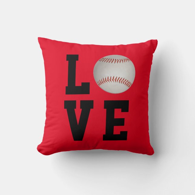 Baseball Love Customizable Throw Pillow (Front)