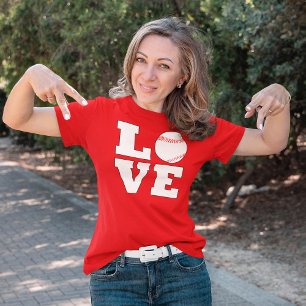Baseball LOVE Cute Women's Sports Mom T-Shirt