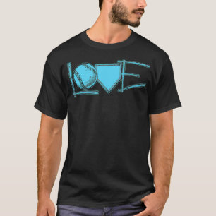 Baseball LOVE Letters Bats Ball Home Plate Retro S T-Shirt