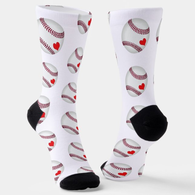 Baseball Love Socks (Angled)