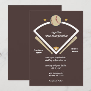 Baseball love sports Theme Wedding Invitations