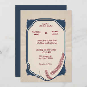 Baseball love sports Theme Wedding Invitations