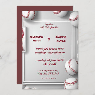 Baseball love sports Theme Wedding Invitations