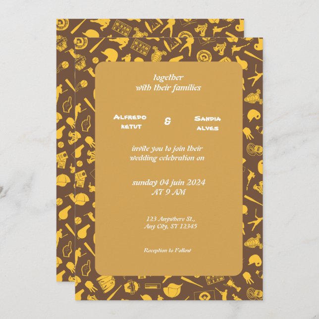 Baseball  love sports Theme Wedding Invitations (Front/Back)
