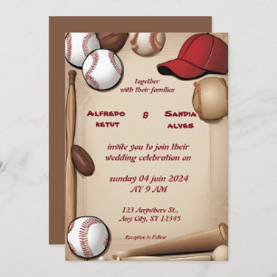 Baseball love sports Theme Wedding Invitations