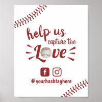 Baseball Love Sports Wedding Social Media Hashtag