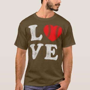 Baseball Love White Text Baseball Lover Gift T-Shirt