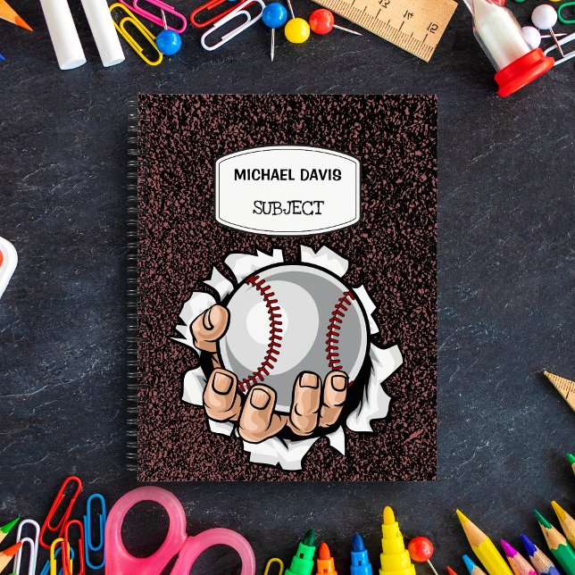  Baseball Lover Custom Personalized Spiral Notebook (Creator Uploaded)