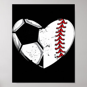 Baseball Lover Heart Soccer Player Gift Team Coach Poster