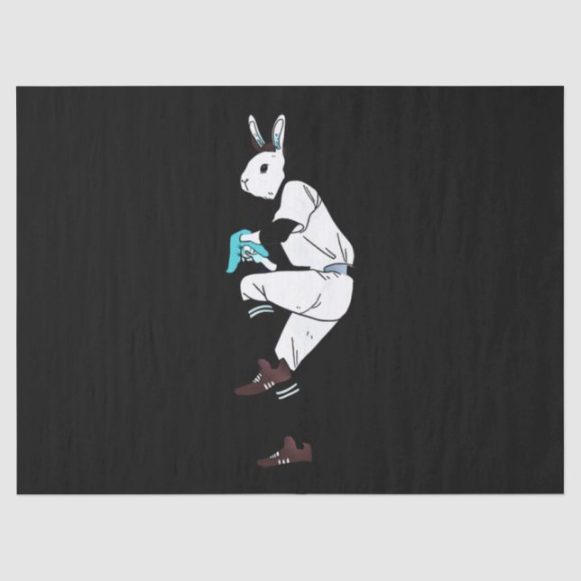 Baseball Lover | I'm Rabbit Who Can Play Baseball Tissue Paper (Front)