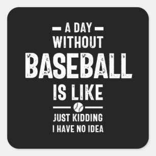 baseball lover square sticker