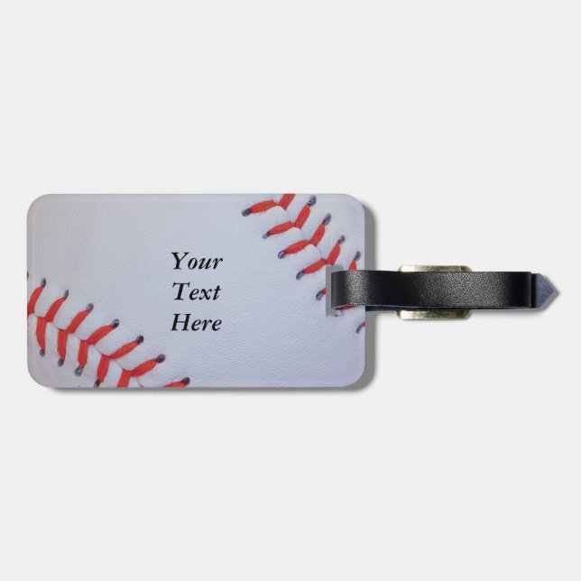 Baseball luggage text luggage tag (Back Horizontal)