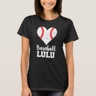 Baseball Lulu Baseball Heart Grandma Lulu T-Shirt