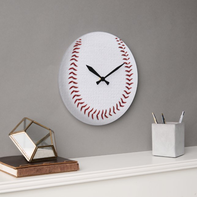 Baseball Macro Large Clock (Office)