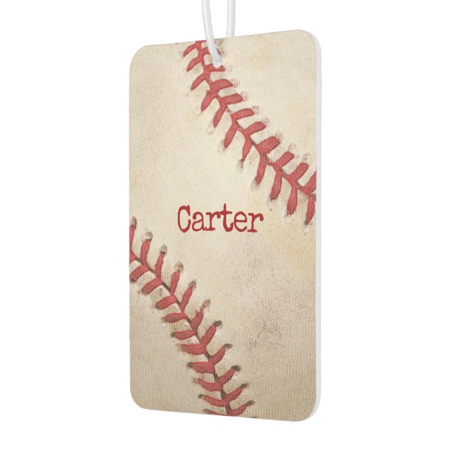 Baseball Macro With Name Air Freshener (Left)