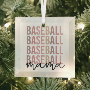 Baseball Mama   Baseball Mom Gifts Glass Ornament